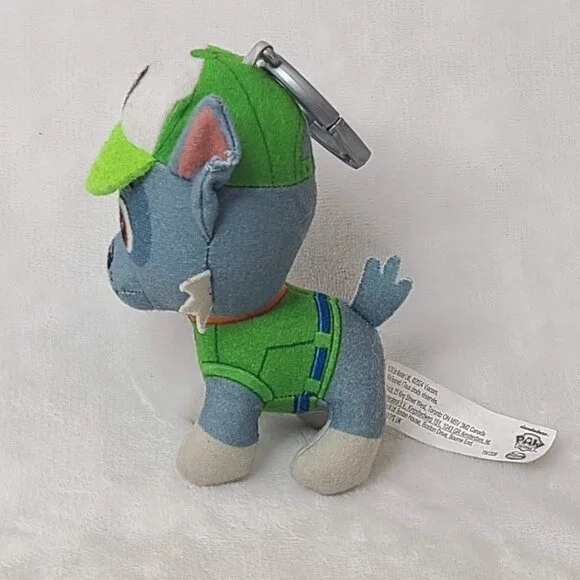 Paw Patrol Rocky Mini Plush Bag Clip On Backpack Hanger Stuffed Dog 4.5" - Picture 5 of 6